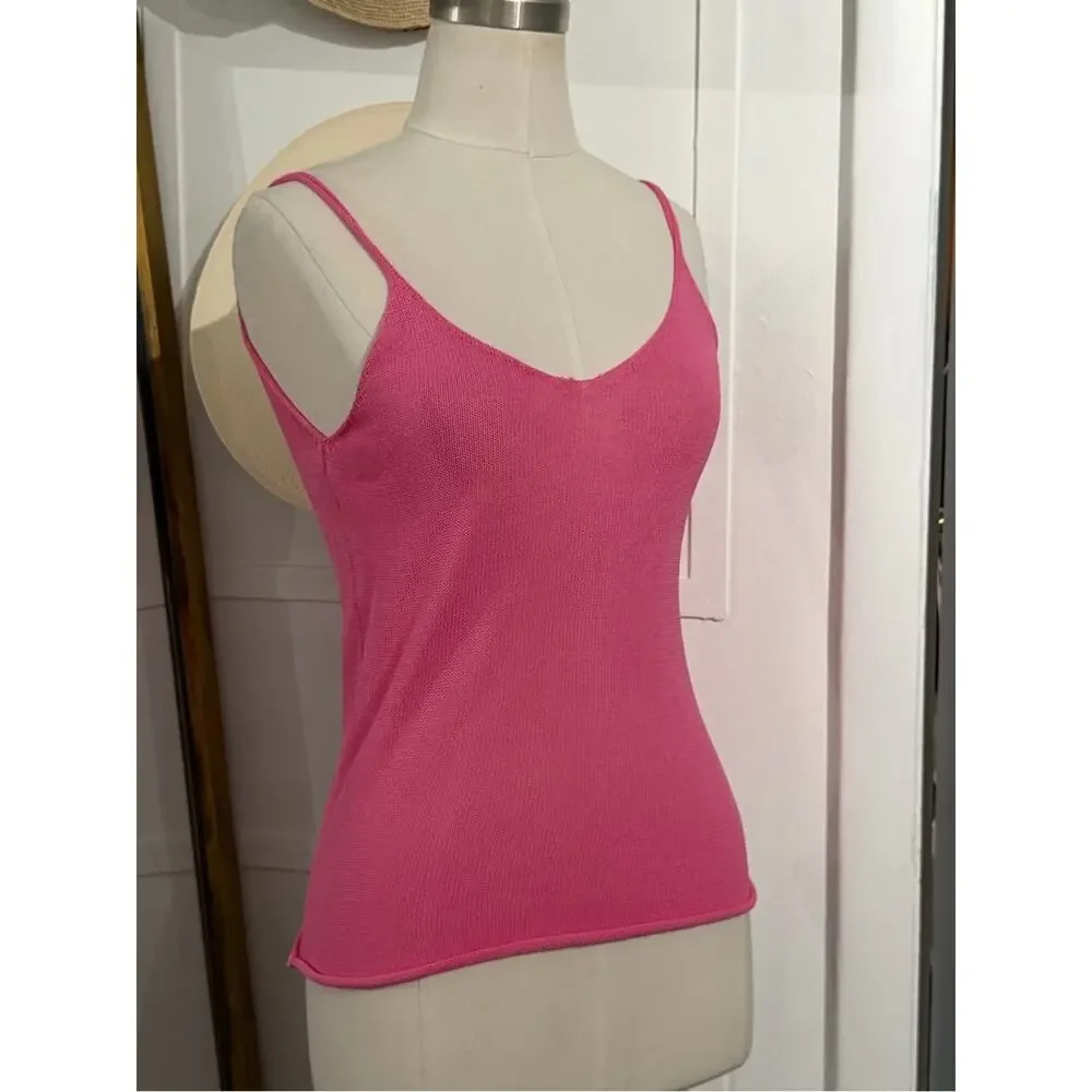 Zara Knit Tank Top in Barbie Pink Women's Casual Summer Top Size Small